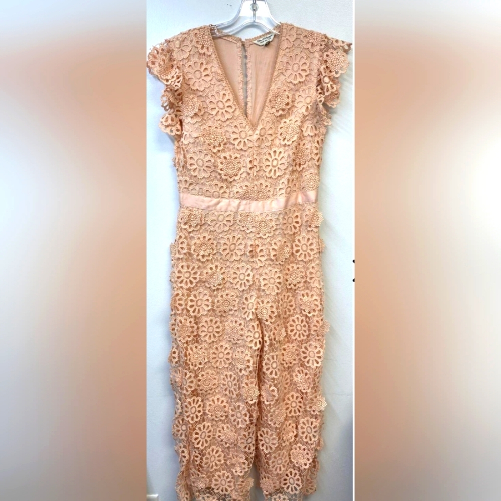 WOMENS MISS SELFRIDGE PINK LACE PANTSUIT - SIZE 6